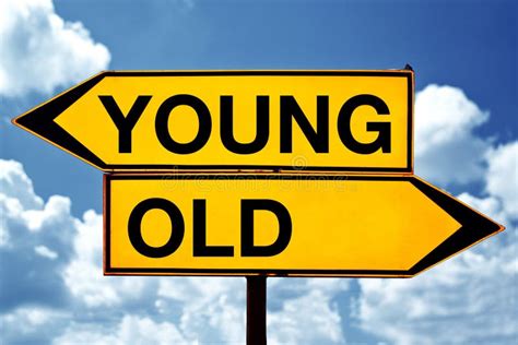 Young Or Old, Opposite Signs Royalty Free Stock Photography - Image ...