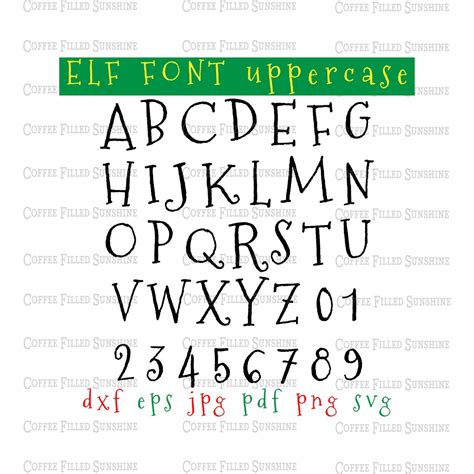 ELF FONT SVG Digital Download Cutter File Printable Iron | Etsy