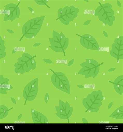 Green leaf seamless pattern. Simple cartoon leaves background texture. Vector illustration Stock ...