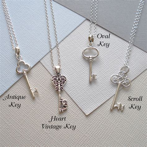 Sterling Silver Key Necklace By Mia Belle | notonthehighstreet.com