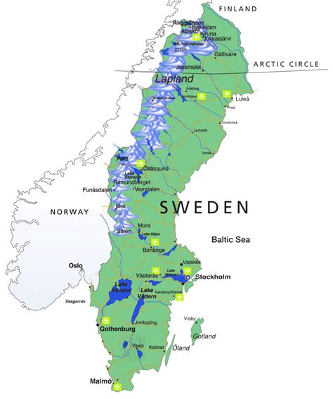 Sweden Geography Map | Sweden Map | Geography | Physical | Political | City