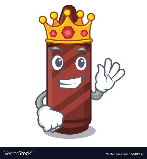 King brown crayon in cartoon shape Royalty Free Vector Image