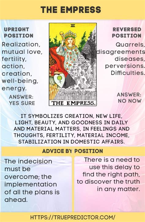 The Empress tarot card meaning in love and career readings — True prediction