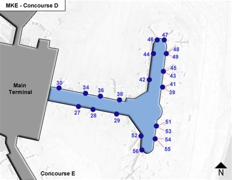 Milwaukee General Mitchell Airport MKE Concourse D Map
