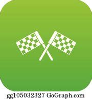 640 Crossed Chequered Flags Icon Clip Art | Royalty Free - GoGraph