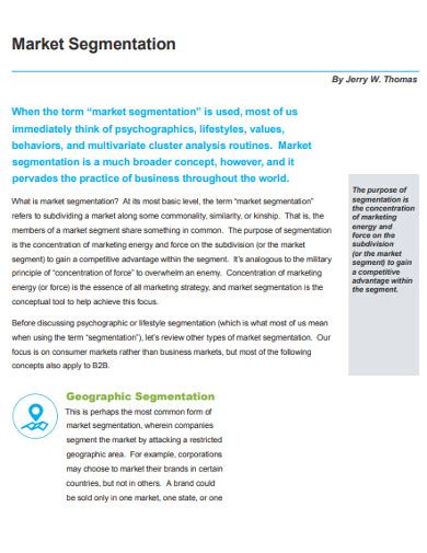 Demographic Market Segmentation - Examples, Format, PDF