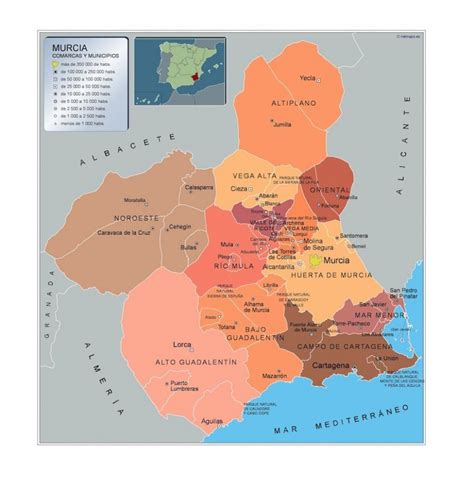 Mapa Municipios Murcia | Vector maps