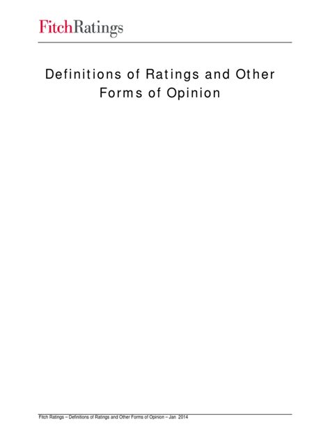 Fitch Ratings Definitions and Scales | PDF | Credit Rating | Bond ...