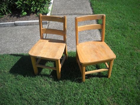 Vintage Children's School Chairs Wooden by SouthernBarnDesigns