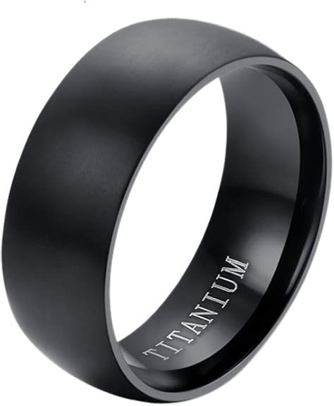 Fashion Men Titanium Ring Black Titanium Wedding Rings for Men and Women : Amazon.ca: Clothing ...