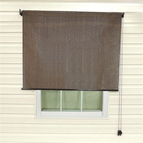 Radiance Espresso Stripe Montecito Fabric Exterior Roller Sun Shade ...