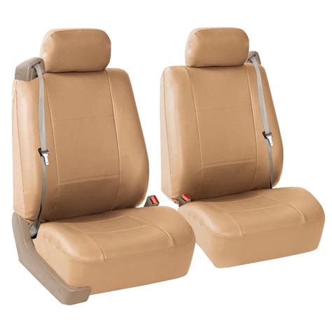 FH Group Integrated Seatbelt Seat Covers for Sedan, SUV, Van, Truck, Two Front Buckets, Tan ...