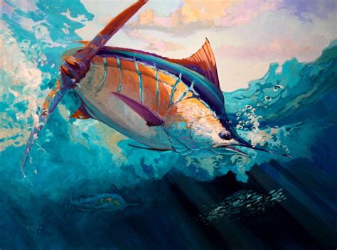 Marlin Fish Sportfishing Limited Original Art - "All Ahead Flank" | Fish art, Painting, Art