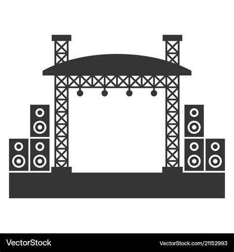 Outdoor concert stage constructions with sound Vector Image