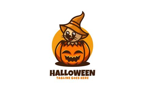 Halloween Cat Cartoon Logo #331469 - TemplateMonster