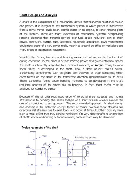 Shaft Design and Analysis | PDF | Gear | Stress (Mechanics)