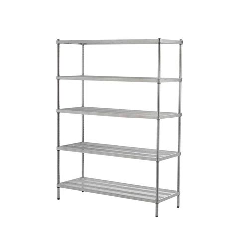 Design Ideas Silver 5-Tier Metal Garage Storage Shelving Unit (47 in. W x 63 in. H x 18 in. D ...