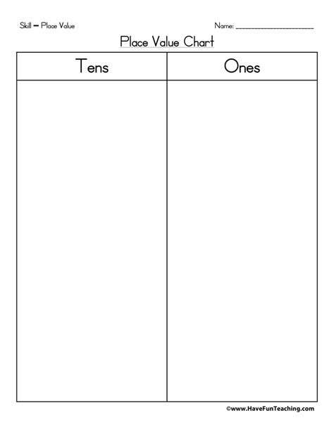 Tens, Ones Place Value Chart | Have Fun Teaching