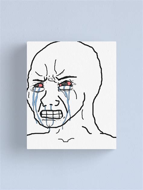 "Crying Wojak meme" Canvas Print for Sale by yosfeno | Redbubble