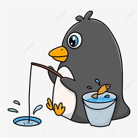 Penguin Fishing Clipart Transparent PNG Hd, Penguin Clipart Cartoon Of ...