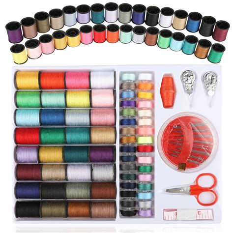 100Pcs Sewing Kit, Portable Large Sewing Kit w/Carrying Case, Supplies & Sewing Accessories with ...