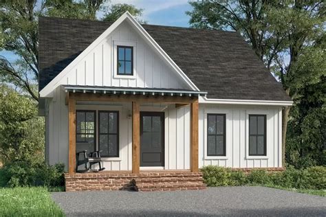 2-Bedroom Country Farmhouse Cottage Plan Under 1000 Square Feet ...