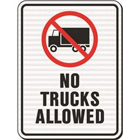 No Trucks Allowed Heavy-Duty Reflective Sign, 18 In. X 24 In. - Walmart ...