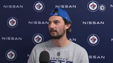 PRACTICE | Connor Hellebuyck | Connor Hellebuyck speaks to the media ...