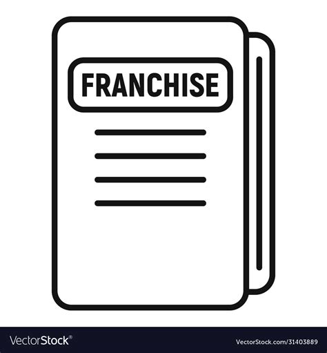 Franchise file folder icon outline style Vector Image