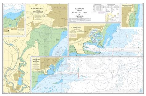 Nautical Chart - Admiralty Chart 1827 - Harbours on the South East Coa ...