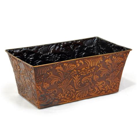 Xavier Large Floral Rectangular | Metal planter boxes, Metal planters, Metal containers