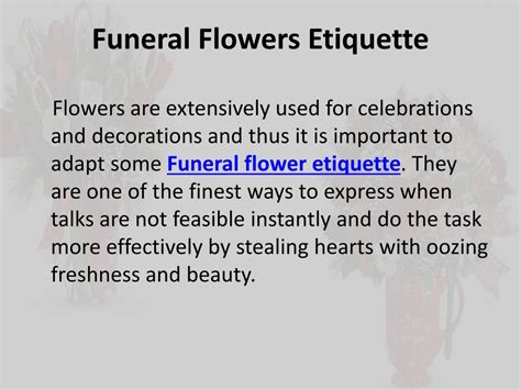 PPT - Funeral Flowers Etiquette PowerPoint Presentation, free download ...