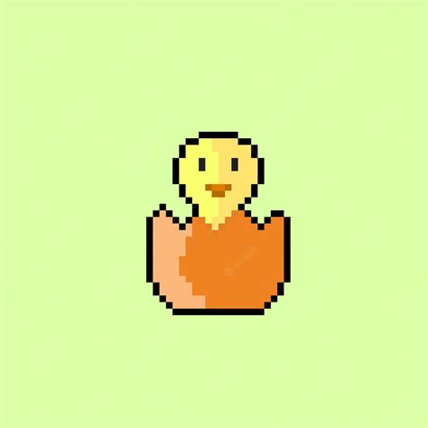 Premium Vector | Hatched egg with pixel art style