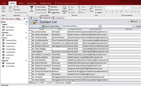 Microsoft Access Personal Company Contact Database Templates For Microsoft Access 201… | Access ...