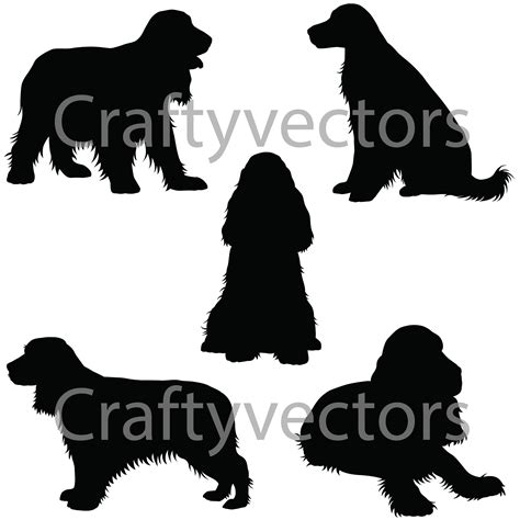 Cocker Spaniel Dog SVG Silhouettes