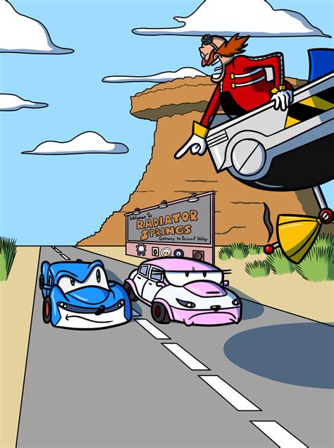 Comm: Sonic and Amy tuned into cars by sergeant16bit on DeviantArt