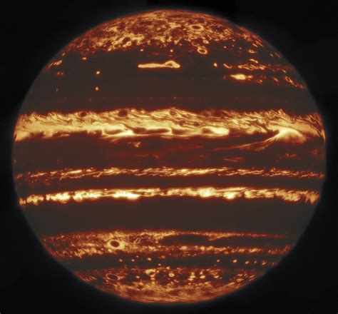 Jupiter has a spooky new look in this sharp infrared photo