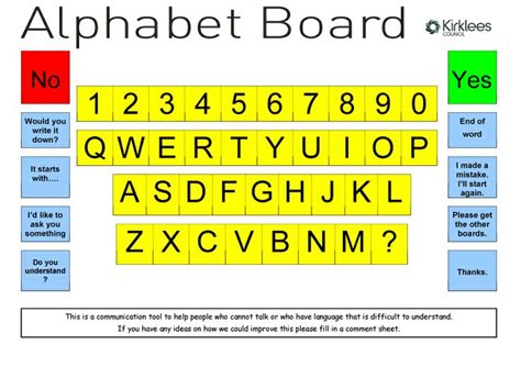 Alphabet Board | Alphabet board, Communication board, Speech and language