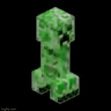 Gif of a minecraft creeper spinning in low quality: - Imgflip