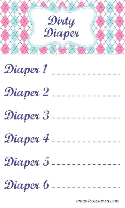 Dirty Diaper Game Free Printable