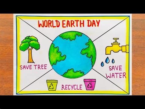 World Earth Day Drawing || World Earth Day Poster Drawing Easy steps || Save Tree Save Earth Drawing