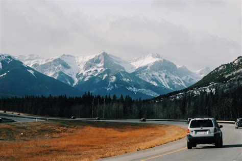 Free Images : snow, car, highway, valley, mountain range, vehicle, weather, road trip, alps ...