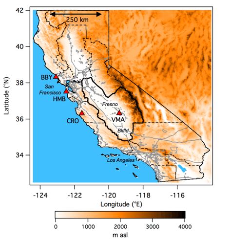 Detailed Topographic Map Of California