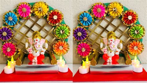 DIY Eco Friendly Ganesh Makhar Decoration Ideas -Ganapathi Makhar 2020 ...