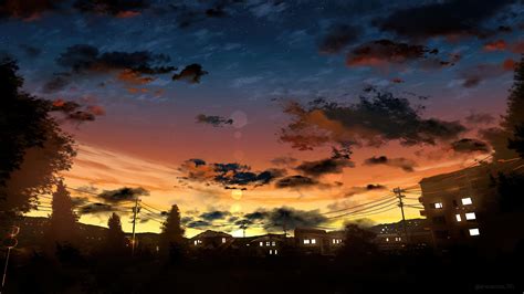 Sunrise Horizon Sky Clouds Scenery Anime 4k 144 Wallp - vrogue.co