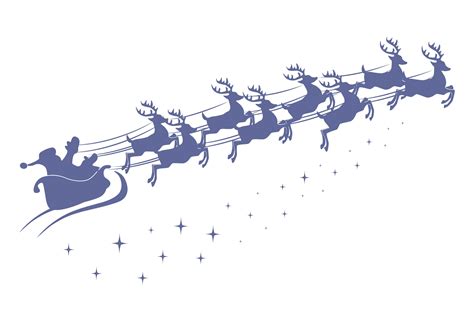 Santa Claus Riding on Reindeer Sleigh Graphic by CLton Studio Graphic ...