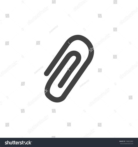 Paperclip Icon Symbol Vector Office Equipment Stock Vector (Royalty ...