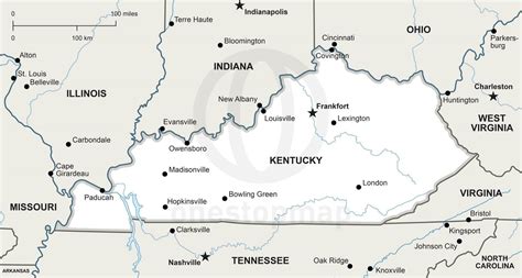 Vector Map of Kentucky political | One Stop Map