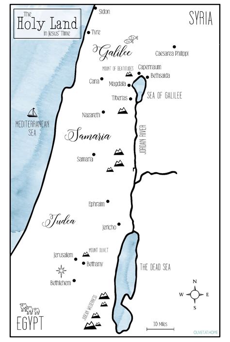 Map of Israel The Holy Land in Jesus' time | Etsy