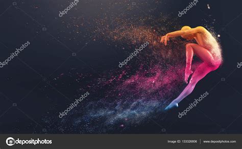 Abstract colorful plastic human body mannequin with scattering ...